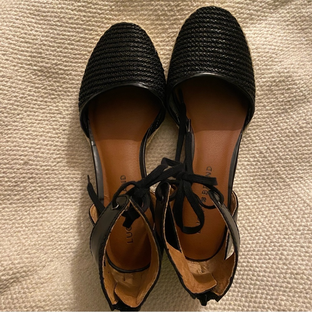 Lucky Brand Talianna Black Woven Espadrille Women Size 8 in Original Box - Picture 2 of 10